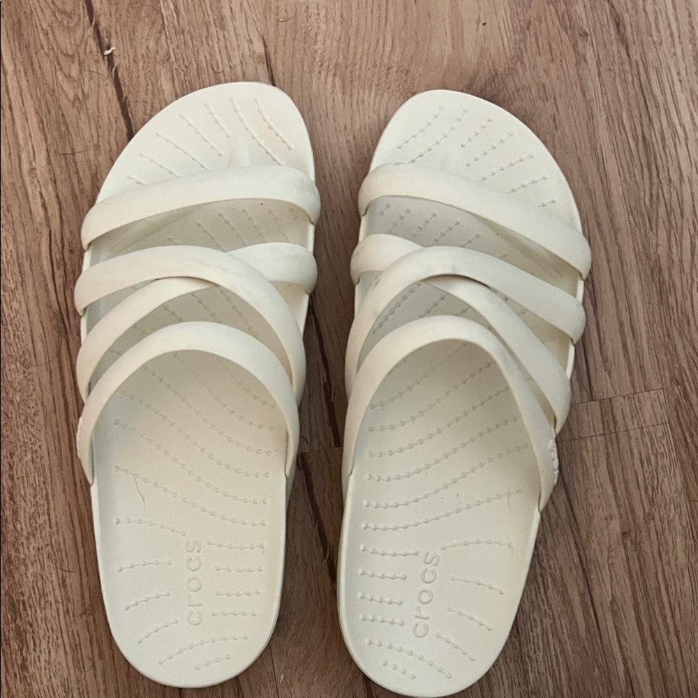 CROCS Women's Strappy Cream Sandals